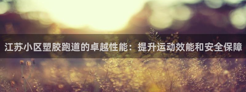 红足一丰：江苏小区塑胶跑道的卓越性能：提升运动效能和安全保障